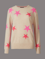 Thumbnail for your product : Autograph Pure Cashmere Star Print Round Neck Jumper