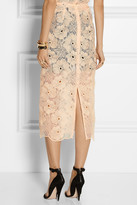 Thumbnail for your product : Karla Spetic Embroidered cotton-blend organza midi skirt
