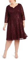 Thumbnail for your product : SL Fashions Plus Size Sequined Lace Dress