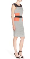Thumbnail for your product : French Connection Colorblock Ponte Knit Sheath Dress