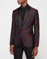 Thumbnail for your product : Express Slim Burgundy & Purple Printed Tuxedo Jacket