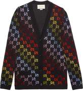 Thumbnail for your product : Gucci Wool cardigan with GG rhinestone motif