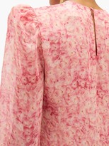 Thumbnail for your product : Adriana Degreas Hydrangea-print Silk-muslin Dress - Pink Print