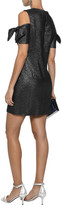 Thumbnail for your product : Milly Mod Cold-shoulder Glittered Cady Mini Dress