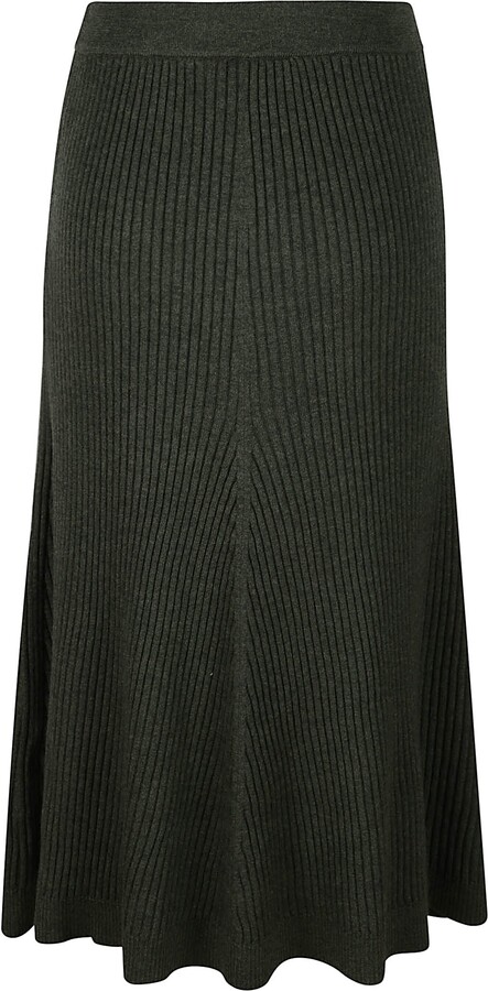 Victoria Beckham Ribbed Midi Skirt
