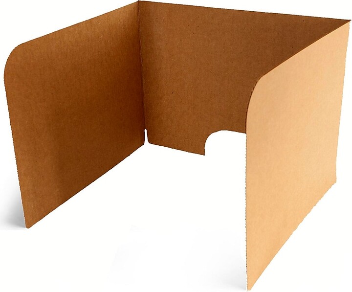 Classroom Products Foldable Cardboard Freestanding Privacy Shield, 19"H x 26"W, Kraft, 10/Box (VB1910 KR)