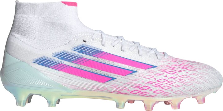 adidas Womens F50 Sparkfusion Elite Mid FG Soccer Cleats, Size 7.5, White/Pink