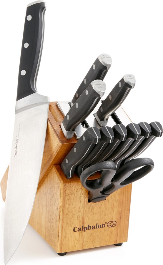 Calphalon 321 12 Piece Kitchen Cutlery Knife Block Set with Built In  SharpIN Technology, Made with High-Carbon, No-Stain Forged Steel, with Wood  Block - ShopStyle