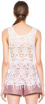Thumbnail for your product : MSGM Lace Tank in White