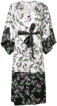 Blumarine printed belted kimono dress