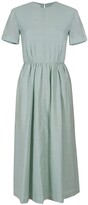 Thumbnail for your product : VARUN SHARMA - Jade Green Short Sleeve Midi Hari Dress With Pockets