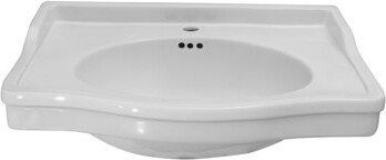 Barclay Ensal Pedestal With 1 Faucet Hole, Overflow, White