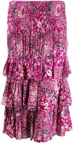 Thumbnail for your product : Etoile Isabel Marant Paisley Ruffle Midi Skirt