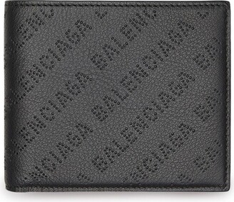 Men's Cash Square Folded Coin Wallet in Black/white