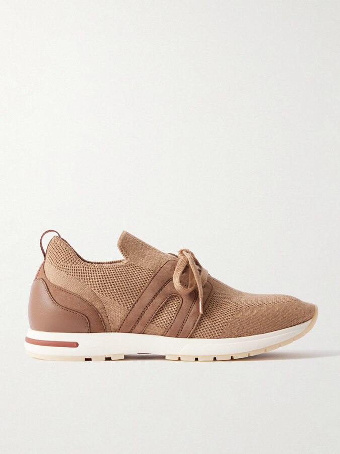 Loro Piana - 360 Lp Flexy Walk Suede And Leather-trimmed Wool Sneakers - Neutrals