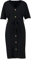 Thumbnail for your product : boohoo Tie Waist Horn Button Midi Dress