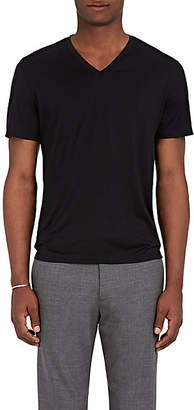 Theory Men's Claey Plaito Silk-Cotton T-Shirt - Black