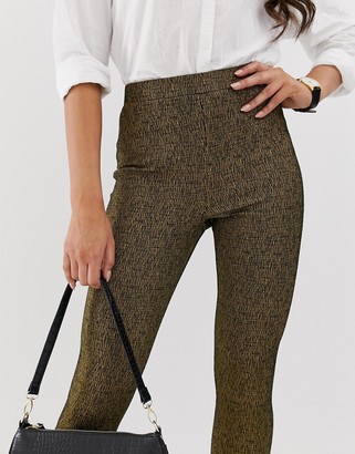 ASOS DESIGN abstract jacquard pull on skinny trousers