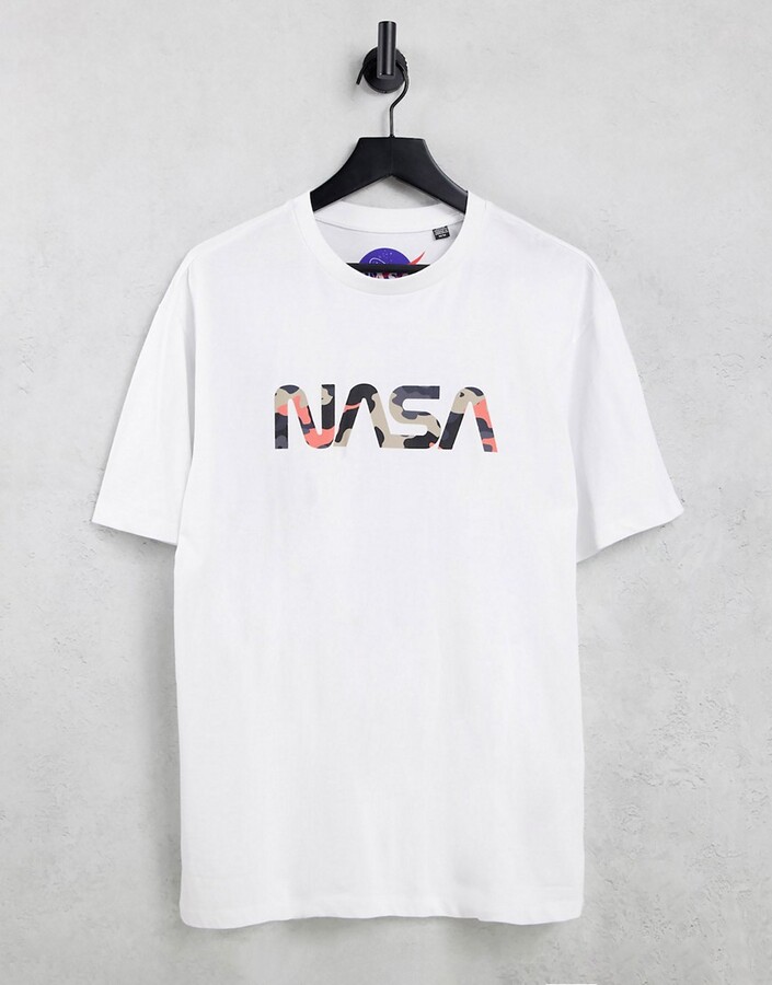Herren NASA Fach Logo T-shirt Grau neu offiziell lizenziert Kurzärmelig T-shirt