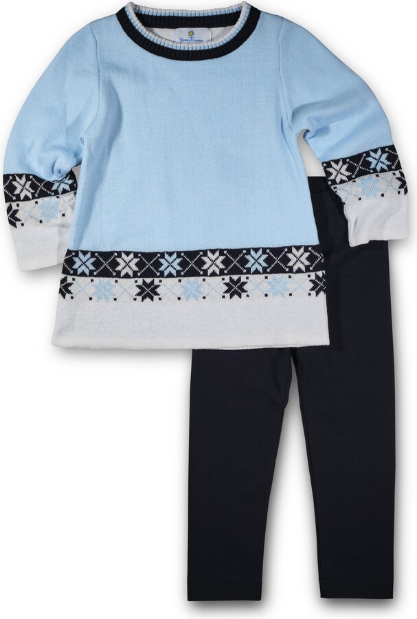 Florence Eiseman Sweater Tunic With Snowflakes And Leggings
