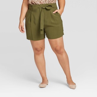A New Day Women's Plus Size High-Rise Paperbag Shorts