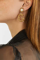 Thumbnail for your product : Dolce & Gabbana Gold-tone Faux Pearl Clip Earrings
