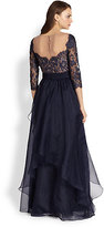 Thumbnail for your product : Teri Jon Lace-Top Chiffon Gown