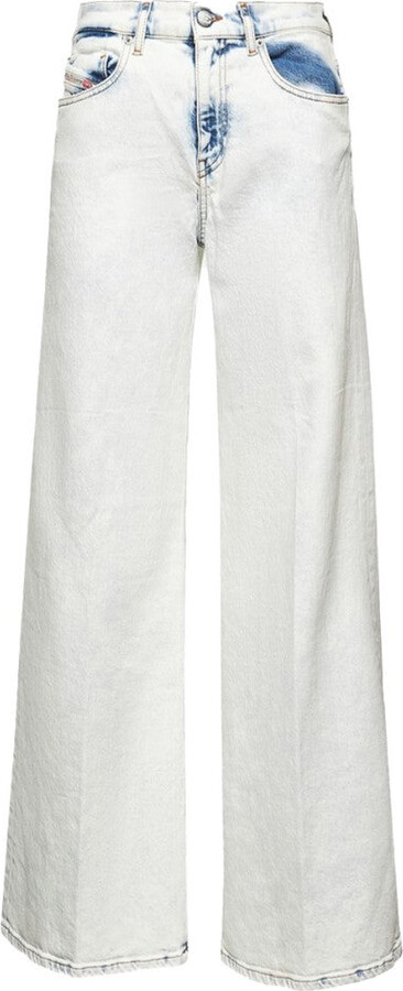 Diesel Wide-Leg High-Waist Jeans With Light Wash