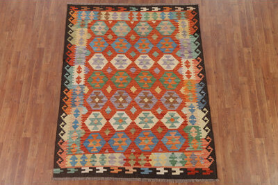 Dakota Fields Reversible Wool Kilim Oriental Area Rug 5x6