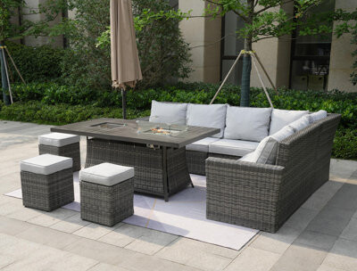 Red Barrel Studio Carew Wicker/Rattan 9 - Person Seating Group with Cushions