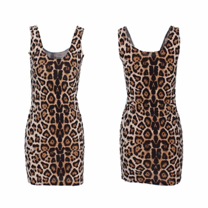 NeonNation Womens Animal Leopard Print Bodycon Dress 