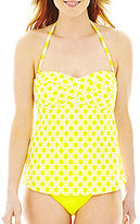 Thumbnail for your product : JCPenney jcp Print Twist Tankini Swim Top