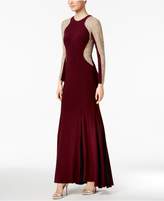 Thumbnail for your product : Xscape Evenings Long-Sleeve Studded Colorblocked Gown