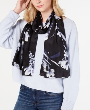Echo Floral Painting Silk Oblong Scarf
