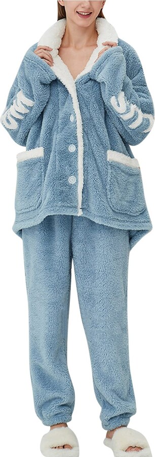 Disnadda Fuzzy Pajama Pants Women Casual Pajama Lounge Pants Fluffy Pyjamas  Trousers Plain Casual Warm Winter Pants with Pockets Teddy Bear Fleece