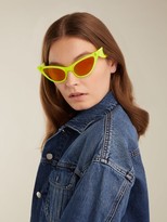 Thumbnail for your product : Le Specs The Prowler Cat-eye Acetate Sunglasses - Yellow