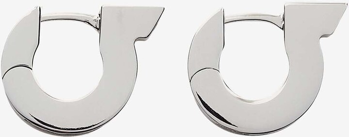 Ferragamo Gancini Crystal Hoop Earrings