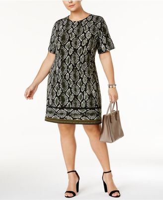 MICHAEL Michael Kors Size Snake-Print Sheath Dress, a Macy's Exclusive Style