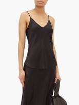 Thumbnail for your product : Lee Mathews Stella V-neck Silk-satin Camisole - Black