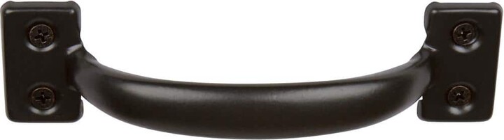 Delaney Hardware 6-1/2 in. Black Barn Door Hardware Square Pull Handle