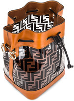 Thumbnail for your product : Fendi Mon Tresor Logo Crossbody Bag in Black & Brown | FWRD
