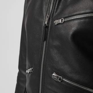 Burberry Zip Detail Leather Jacket