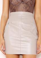 Thumbnail for your product : Ever New Ever New Nella Taupe Faux Leather Zip Detail Mini Skirt