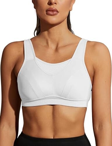 BATHRINS Strappy Sports Bras for Women Padded Wirefree Medium Support  Supportive Longline Workout Yoga Bra
