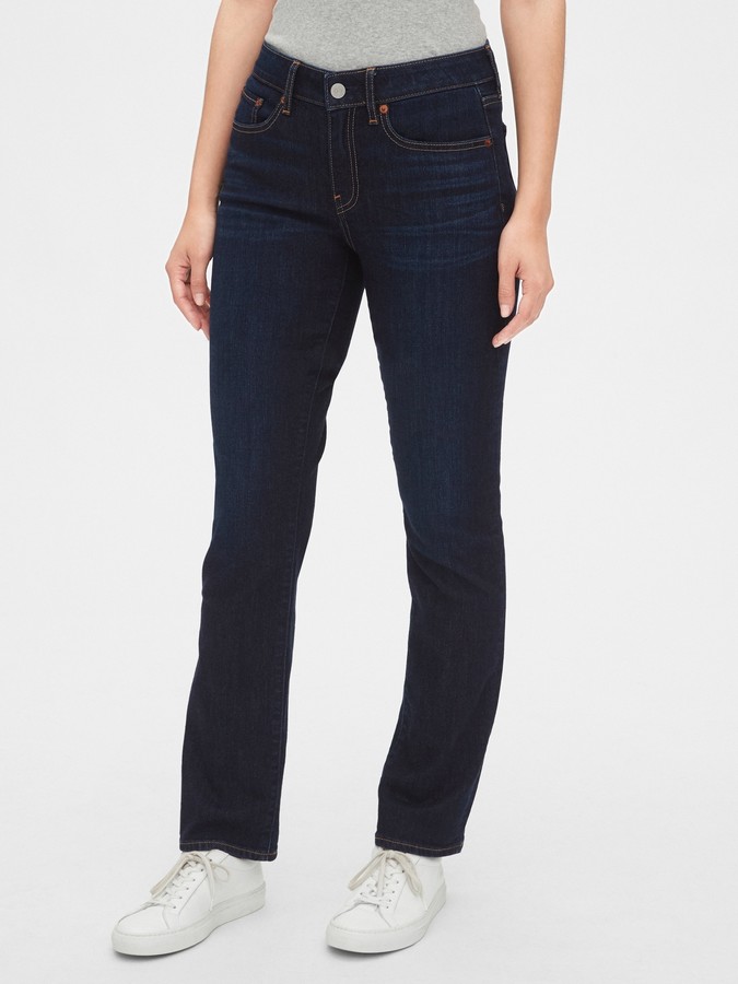 mid rise curvy classic straight jeans