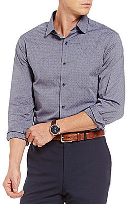 Hart Schaffner Marx Jacquard Pattern Long-Sleeve Woven Shirt