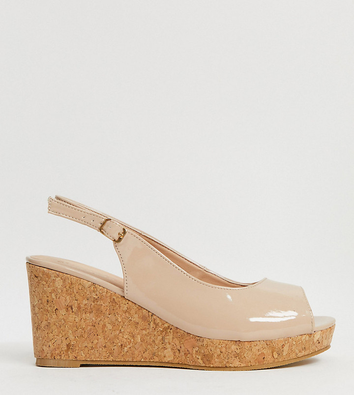 extra wide fit peep toe wedges 
