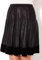 Thumbnail for your product : Catherine Malandrino Embossed Velvet Trim Skirt