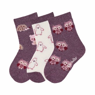 Sterntaler Baby Girls' Sockchen Igel/Eule Calf Socks