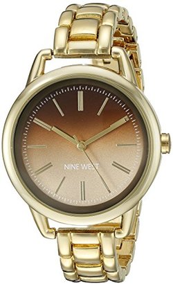 Nine West Women's NW/1810BNGB Brown Ombre Dial Gold-Tone Bracelet Watch